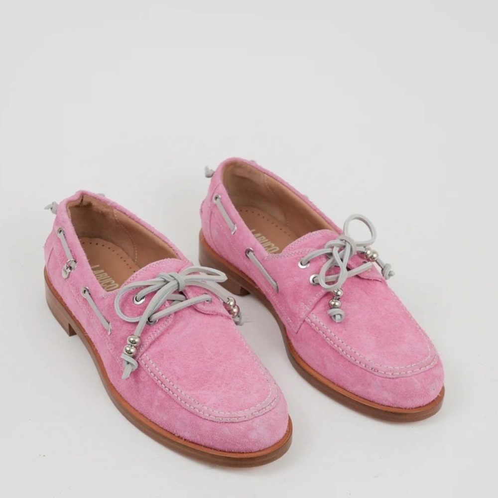 Labucq Nelson Pink Suede Loafers  40=9.5/10US
